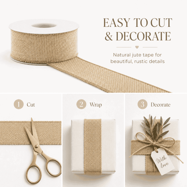 natural jute tape – 4 × 500 cm