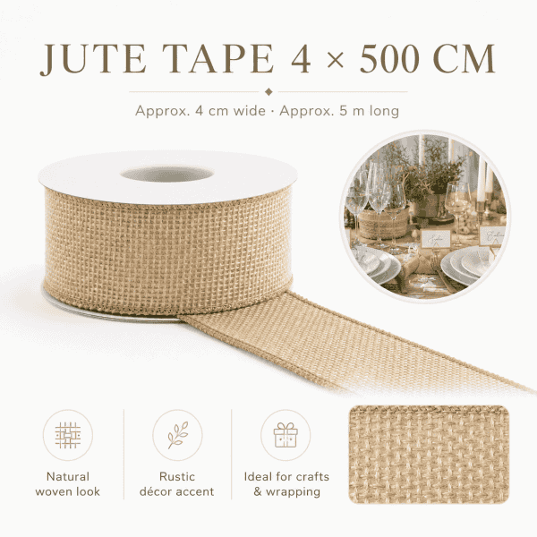 natural jute tape – 4 × 500 cm
