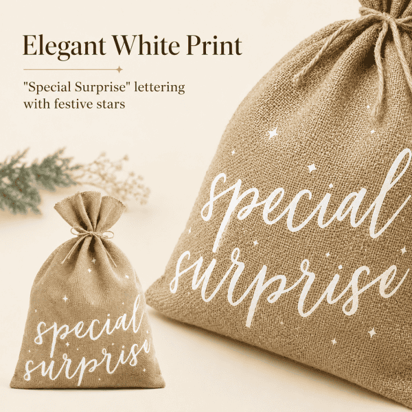 special surprise jute gift sack – rustic, reusable, and perfect for every occasion
