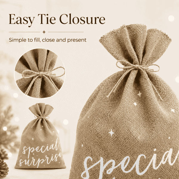 special surprise jute gift sack – rustic, reusable, and perfect for every occasion