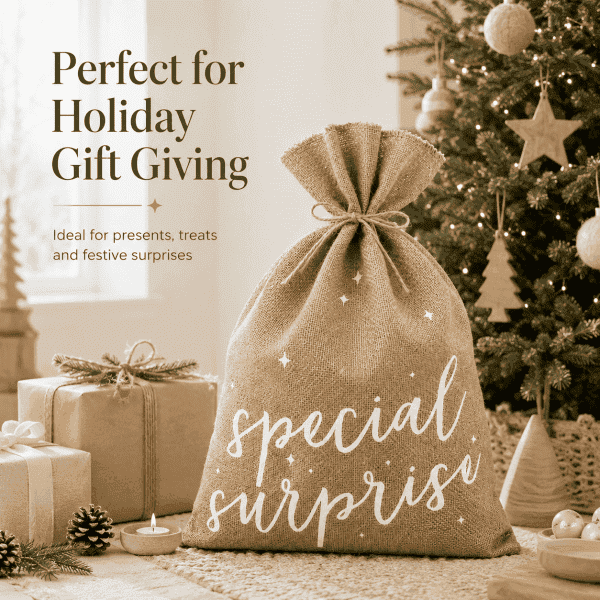 special surprise jute gift sack – rustic, reusable, and perfect for every occasion