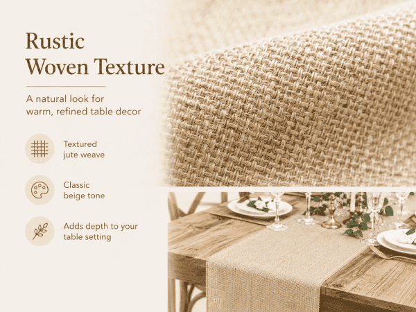 premium natural jute table runner rustic wedding & dining decor (28cm x 5m)