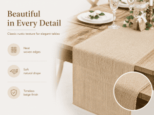 premium natural jute table runner rustic wedding & dining decor (28cm x 5m)